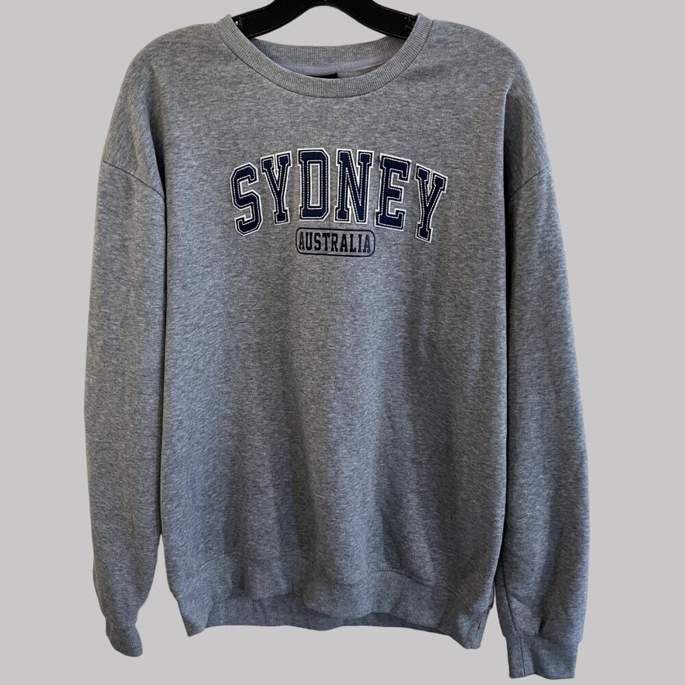 Sports Sweatshirt Sweater Shirt‎ Mens Large Gray Sydney Australia Embroidered